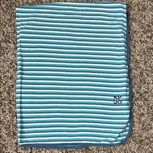 Kickee Pants Blue Teal Striped Baby Blanket